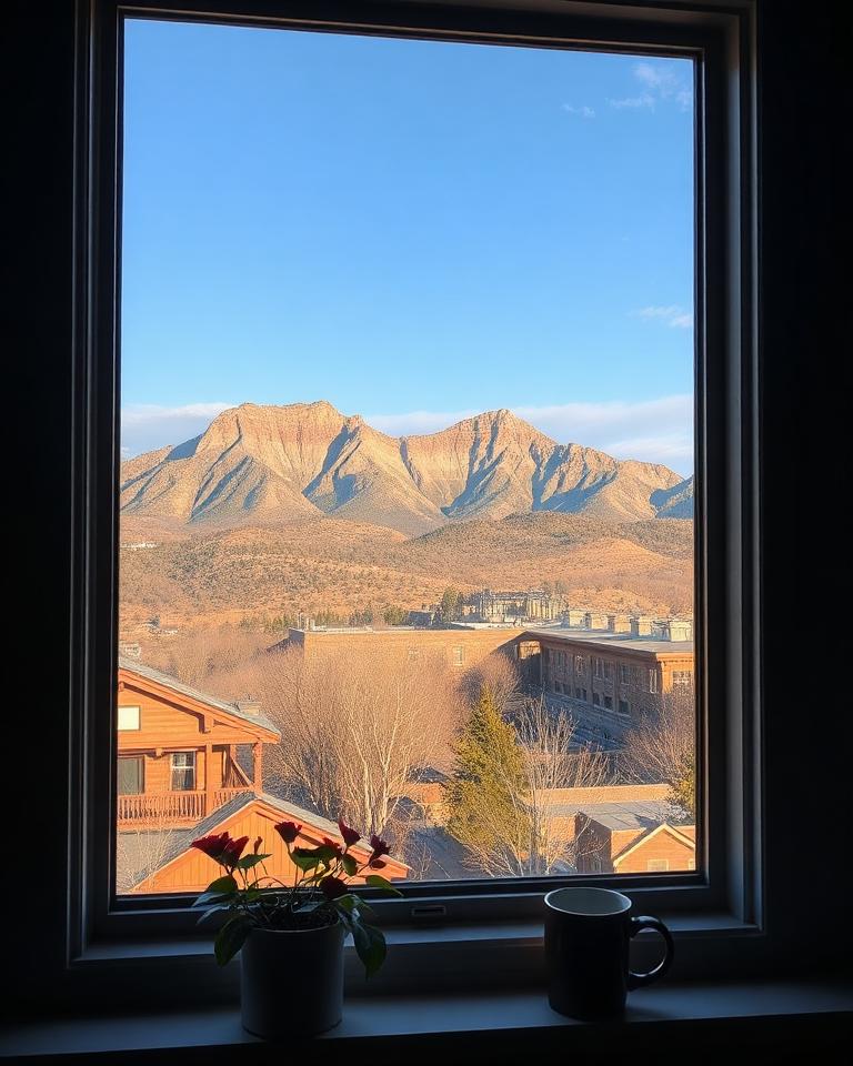 Mountains out the window